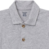 Baby Boys Gray Heather Polo Bodysuit-Gerber Childrenswear Wholesale