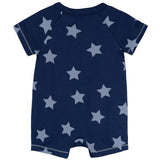 Baby Boys Navy Stars Kangaroo Pocket Romper-Gerber Childrenswear Wholesale