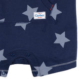 Baby Boys Navy Stars Kangaroo Pocket Romper-Gerber Childrenswear Wholesale