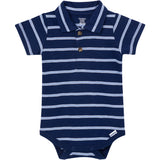 Baby Boys Navy Stripes Polo Bodysuit-Gerber Childrenswear Wholesale