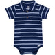Baby Boys Navy Stripes Polo Bodysuit-Gerber Childrenswear Wholesale
