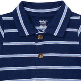 Baby Boys Navy Stripes Polo Bodysuit-Gerber Childrenswear Wholesale