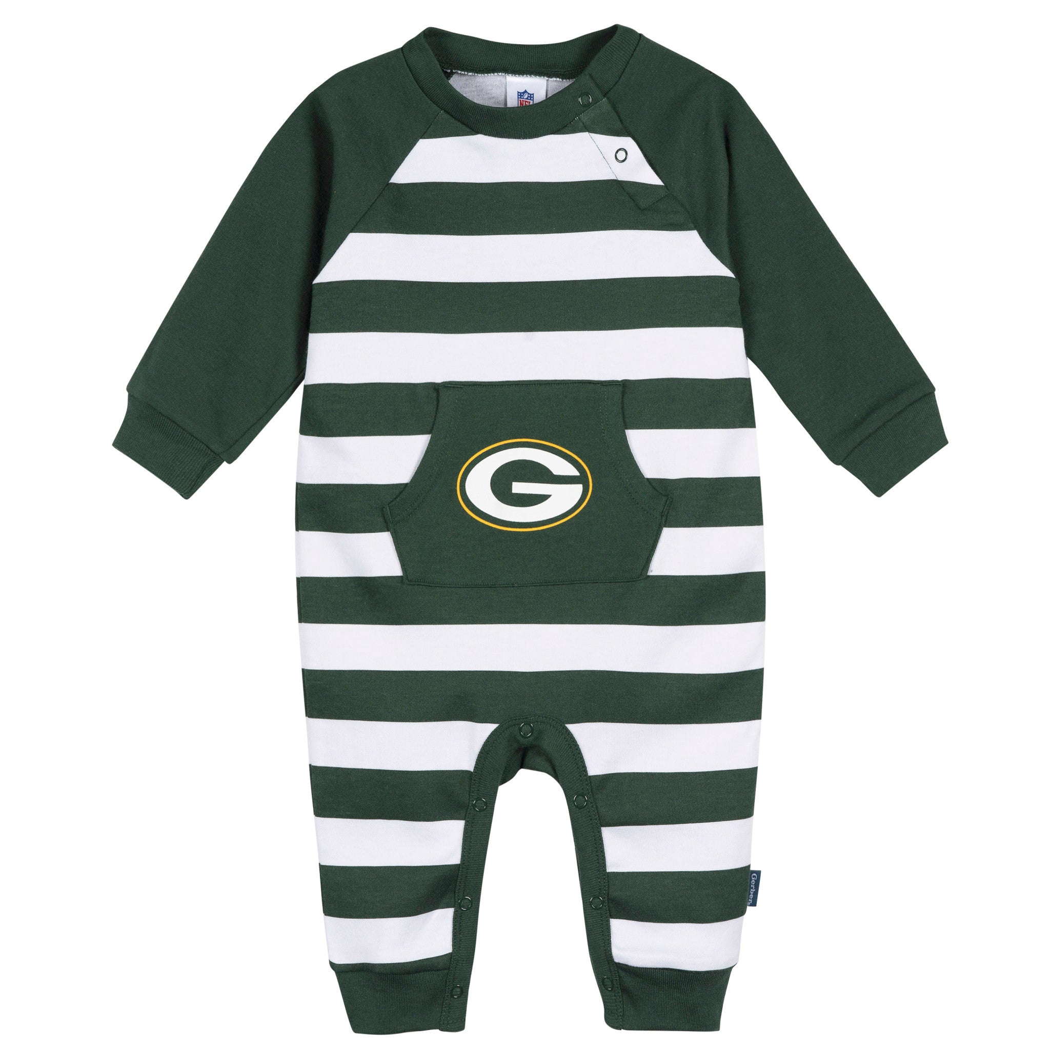 Baby Boys Green Bay Packers Football Pajamas With Pouch-Gerber Childrenswear Wholesale