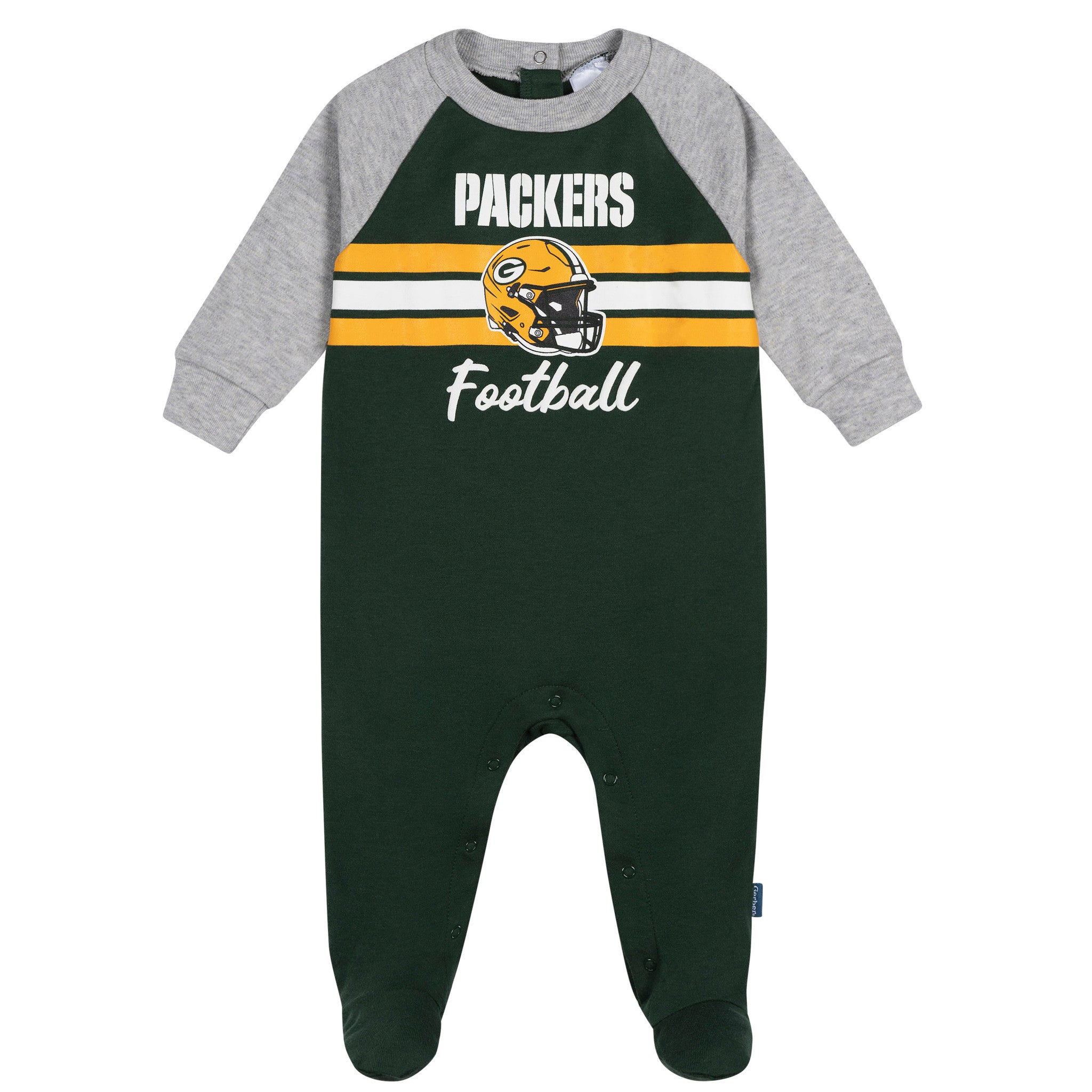 Baby Boys Green Bay Packers Footed Pajamas-Gerber Childrenswear Wholesale