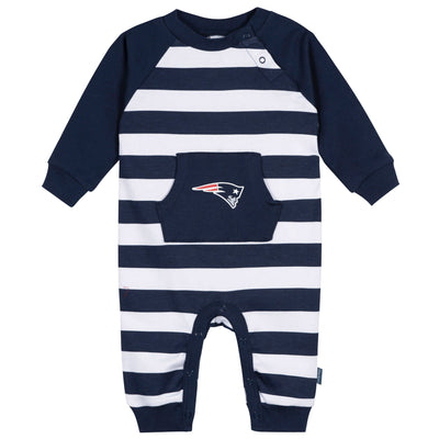 Baby Boys New England Patriots Football Pajamas With Pouch-Gerber Childrenswear Wholesale