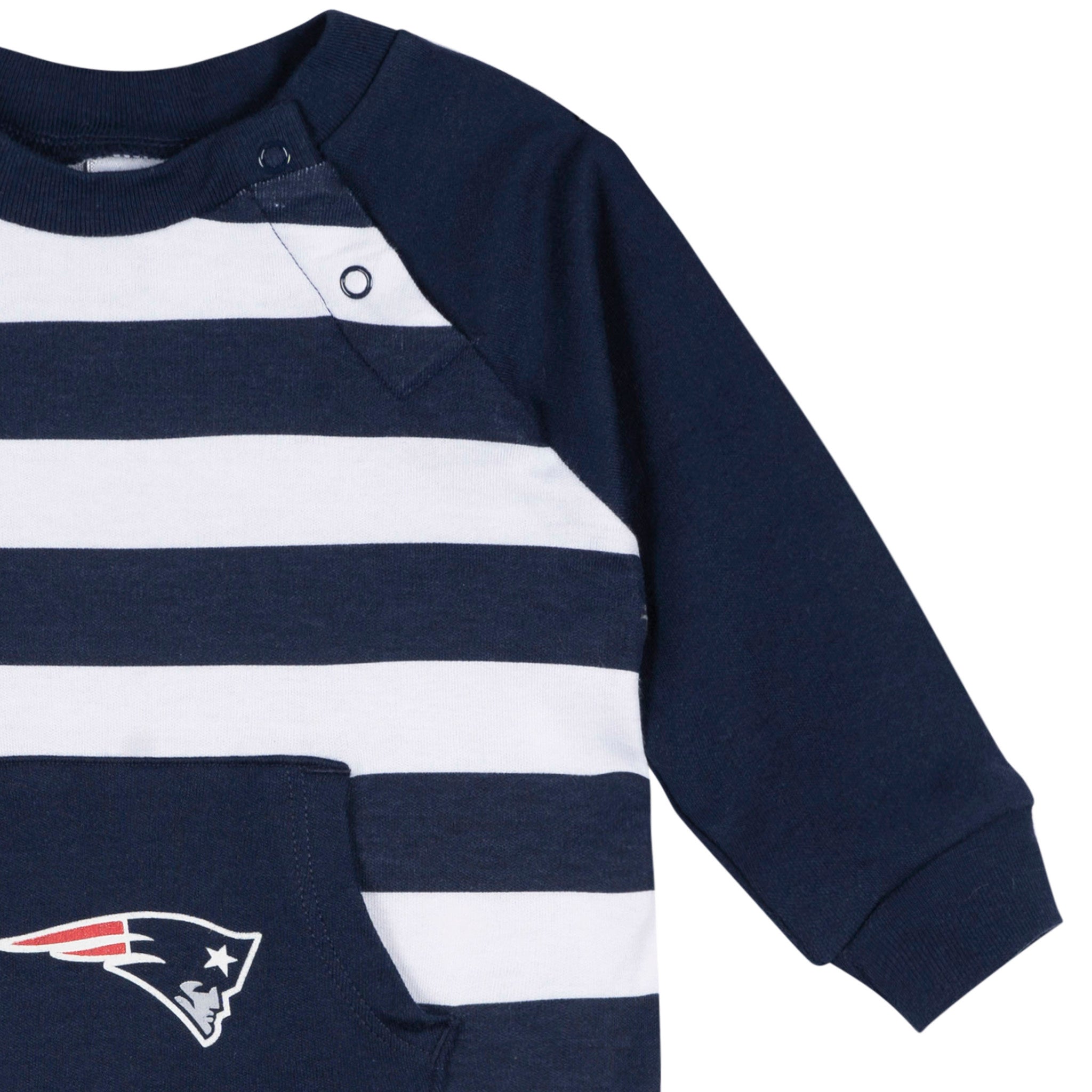 Baby Boys New England Patriots Football Pajamas With Pouch-Gerber Childrenswear Wholesale