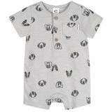 Baby Boys Puppy Dog Faces Short Sleeve Romper-Gerber Childrenswear Wholesale