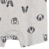 Baby Boys Puppy Dog Faces Short Sleeve Romper-Gerber Childrenswear Wholesale