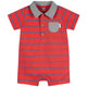 Baby Boys Red & Blue Collared Romper-Gerber Childrenswear Wholesale
