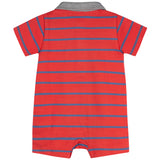 Baby Boys Red & Blue Collared Romper-Gerber Childrenswear Wholesale