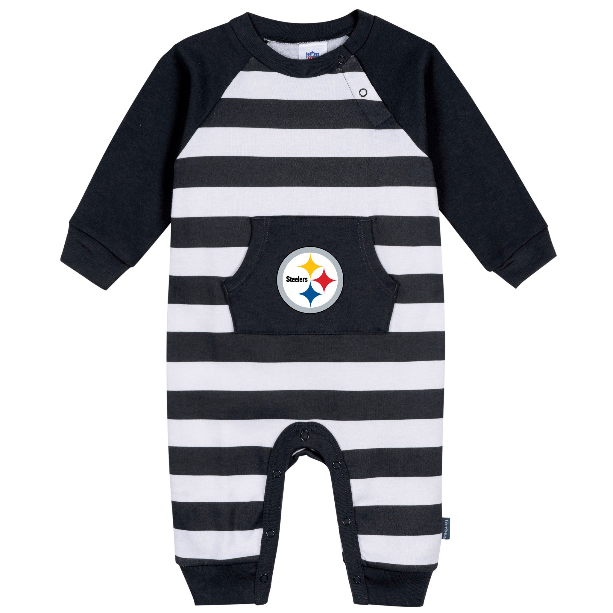 Baby Boys Pittsburgh Steelers Football Pajamas With Pouch-Gerber Childrenswear Wholesale