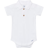 Baby Boys White Polo Bodysuit-Gerber Childrenswear Wholesale