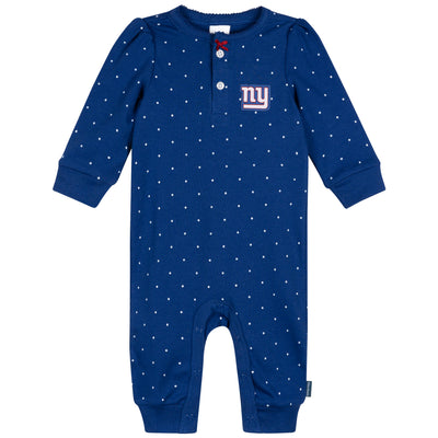Baby Girls New York Giants Footless Pajamas-Gerber Childrenswear Wholesale