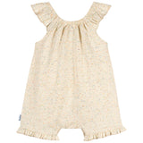 Baby Girls Oatmeal Speckle Sleeveless Ruffle Romper-Gerber Childrenswear Wholesale
