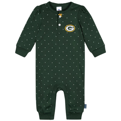 Baby Girls Green Bay Packers Footless Pajamas-Gerber Childrenswear Wholesale