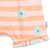 Baby Girls Pink Stripes Sleeveless Ruffle Romper-Gerber Childrenswear Wholesale