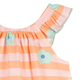 Baby Girls Pink Stripes Sleeveless Ruffle Romper-Gerber Childrenswear Wholesale