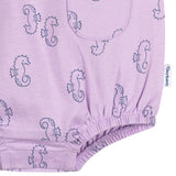 Baby Girls Purple Seahorses Pocket Romper-Gerber Childrenswear Wholesale