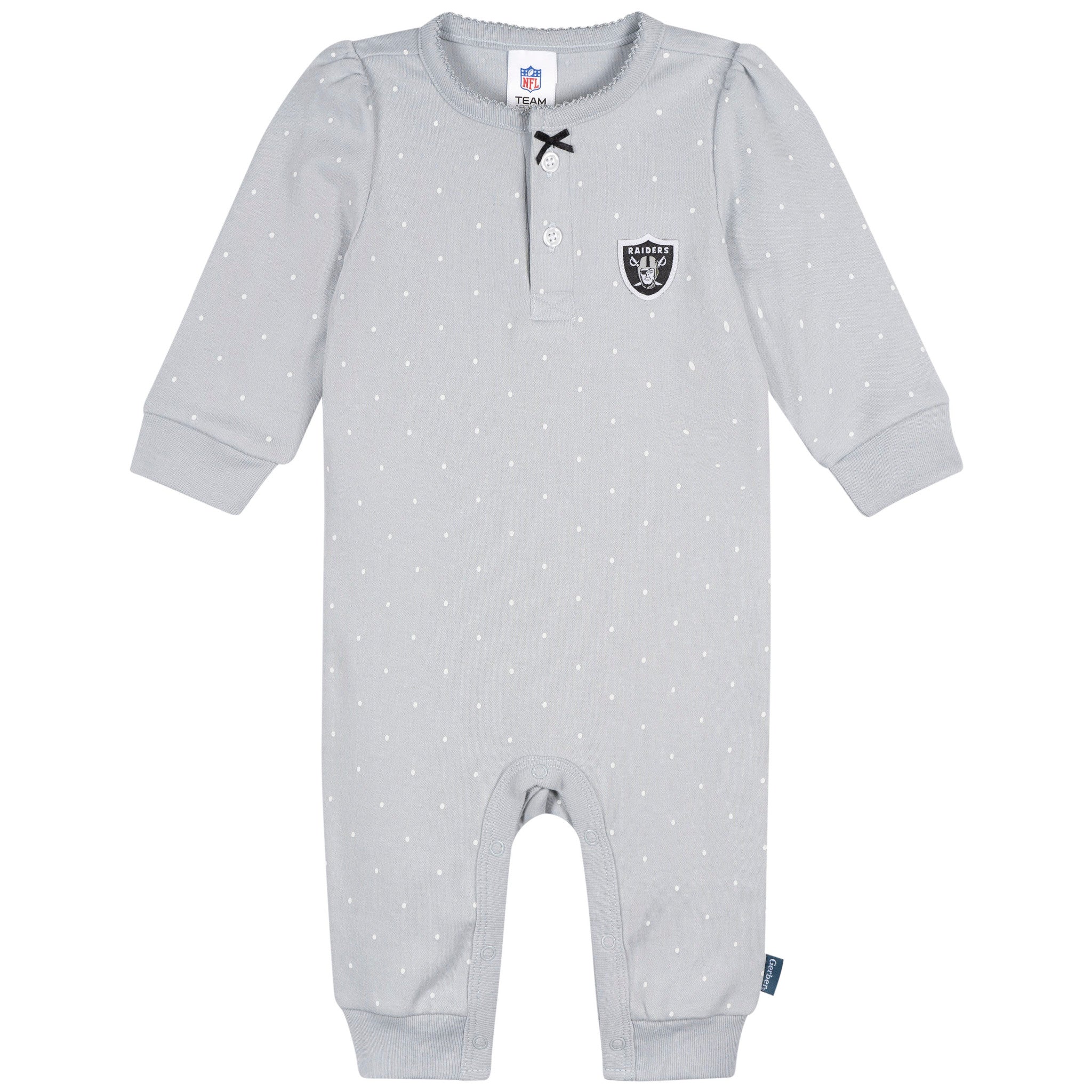 Baby Girls Las Vegas Raiders Footless Pajamas-Gerber Childrenswear Wholesale