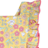 Baby Girls Yellow Floral Ruffle Strap Bubble Romper-Gerber Childrenswear Wholesale
