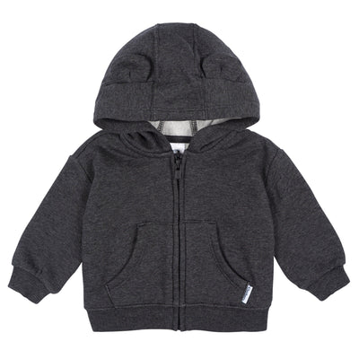 Baby Neutral Charcoal Heather Zip Front Sweatshirt