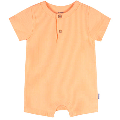 Baby Neutral Peach Short Sleeve Romper-Gerber Childrenswear Wholesale