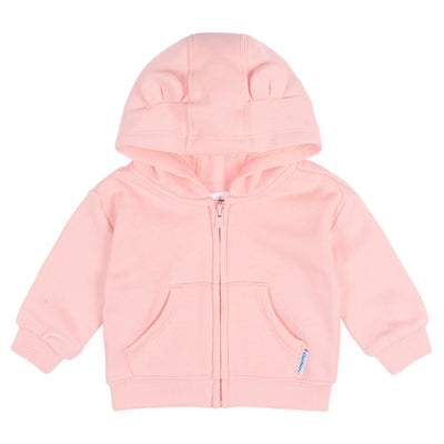 Baby Neutral Pink Zip Front Sweatshirt