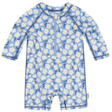 Baby Girls Blue Daisies Long Sleeve Rashguard-Gerber Childrenswear Wholesale