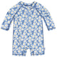 Baby Girls Blue Daisies Long Sleeve Rashguard-Gerber Childrenswear Wholesale
