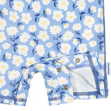 Baby Girls Blue Daisies Long Sleeve Rashguard-Gerber Childrenswear Wholesale