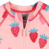 Baby Girls Pink Strawberry Long Sleeve Rashguard-Gerber Childrenswear Wholesale