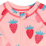 Baby Girls Pink Strawberry Long Sleeve Rashguard-Gerber Childrenswear Wholesale