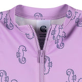 Baby Girls Purple Seahorses Rashguard Suit-Gerber Childrenswear Wholesale