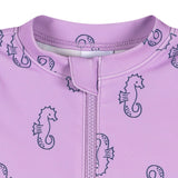Baby Girls Purple Seahorses Rashguard Suit-Gerber Childrenswear Wholesale