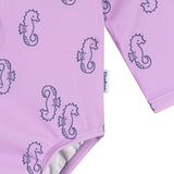 Baby Girls Purple Seahorses Rashguard Suit-Gerber Childrenswear Wholesale