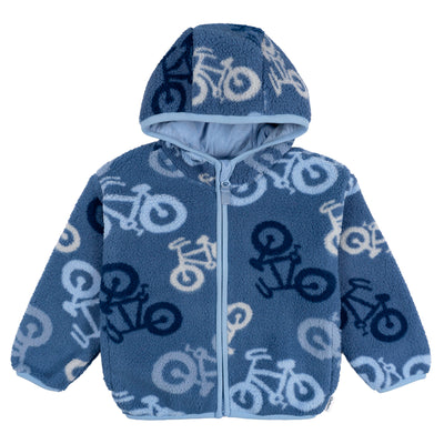 Infant & Toddler Boys Blue Sherpa Jacket-Gerber Childrenswear Wholesale