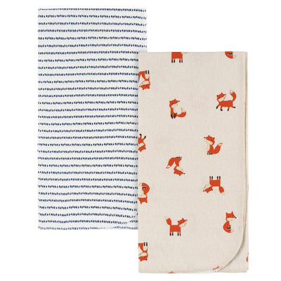 2-Pack Baby Boys Fox Flannel Blankets-Gerber Childrenswear Wholesale