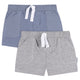 2-Pack Baby & Toddler Boys Blue & Gray Knit Shorts-Gerber Childrenswear Wholesale