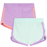 2-Pack Baby & Toddler Girls Aqua & Purple Knit Dolphin Shorts-Gerber Childrenswear Wholesale