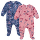 2-Pack Baby & Toddler Girls Cherries Footed Fleece Pajamas
