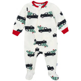2-Pack Baby & Toddler Neutral Trucks Footed Fleece Pajamas