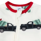 2-Pack Baby & Toddler Neutral Trucks Footed Fleece Pajamas