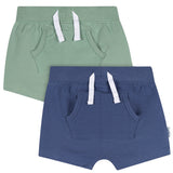 2-Pack Baby Boys Blue & Green Shorts-Gerber Childrenswear Wholesale