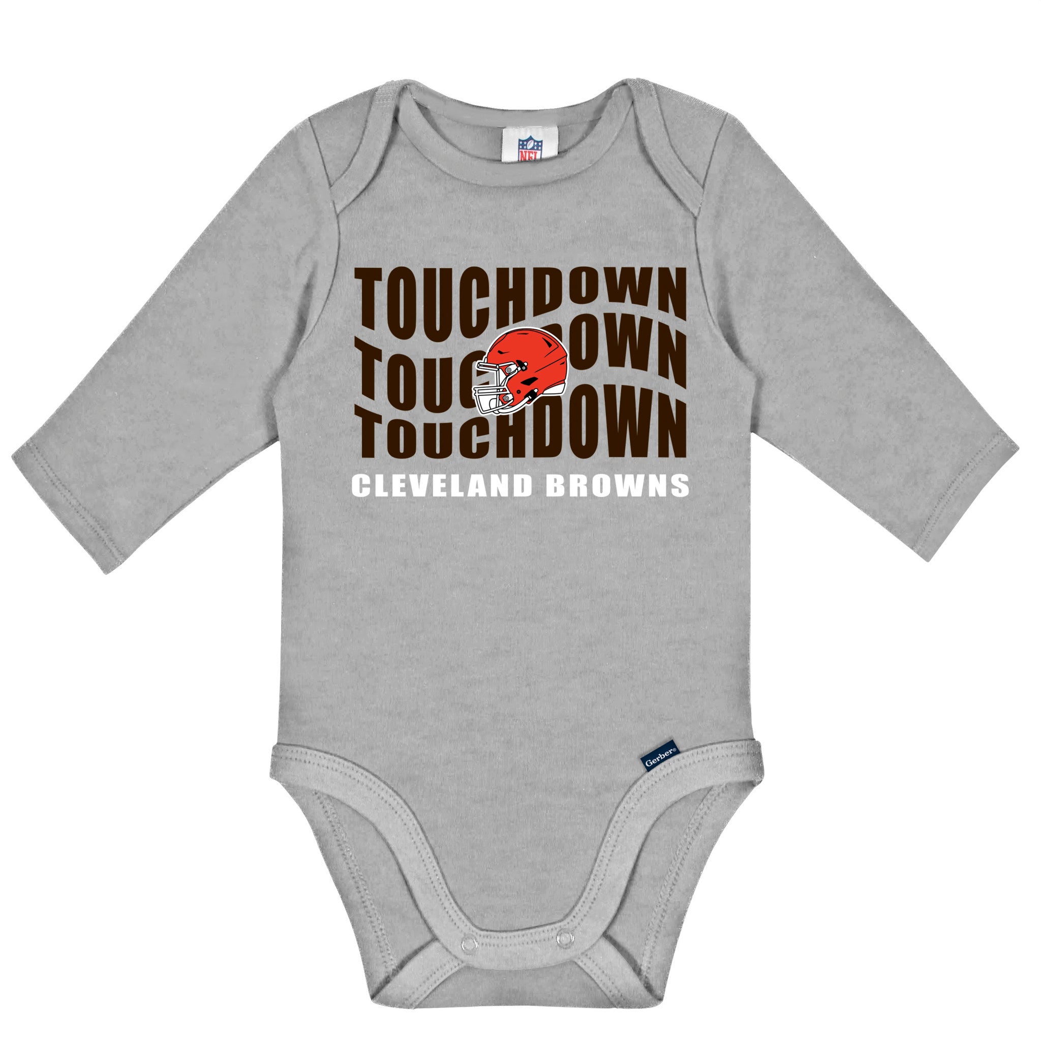 2-Pack Baby Boys Cleveland Browns Long Sleeve Bodysuit Set-Gerber Childrenswear Wholesale