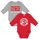 2-Pack Baby Boys Kansas City Chiefs Long Sleeve Bodysuit Set-Gerber Childrenswear Wholesale