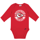 2-Pack Baby Boys Kansas City Chiefs Long Sleeve Bodysuit Set-Gerber Childrenswear Wholesale