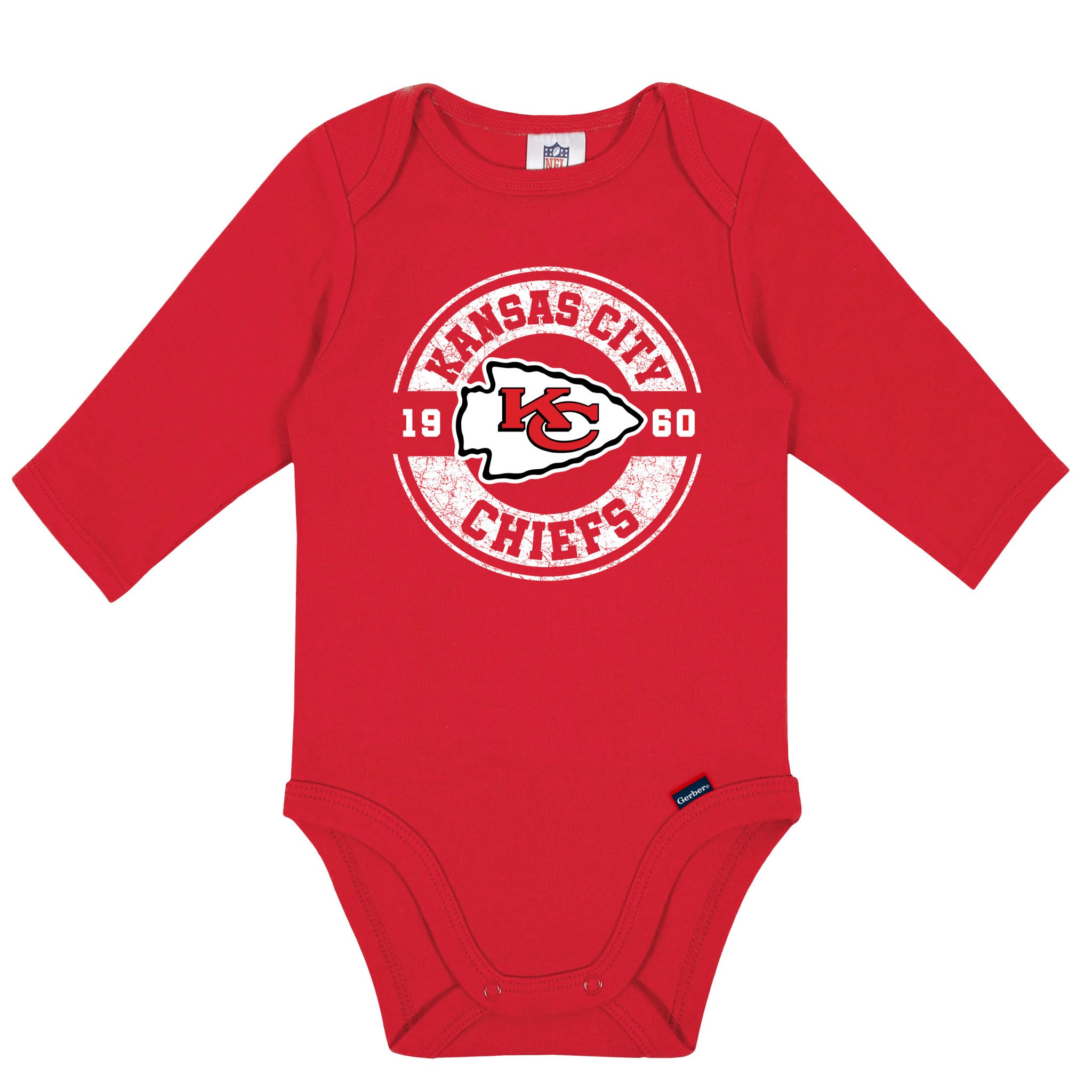 2-Pack Baby Boys Kansas City Chiefs Long Sleeve Bodysuit Set-Gerber Childrenswear Wholesale
