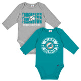 2-Pack Baby Boys Miami Dolphins Long Sleeve Bodysuit Set-Gerber Childrenswear Wholesale
