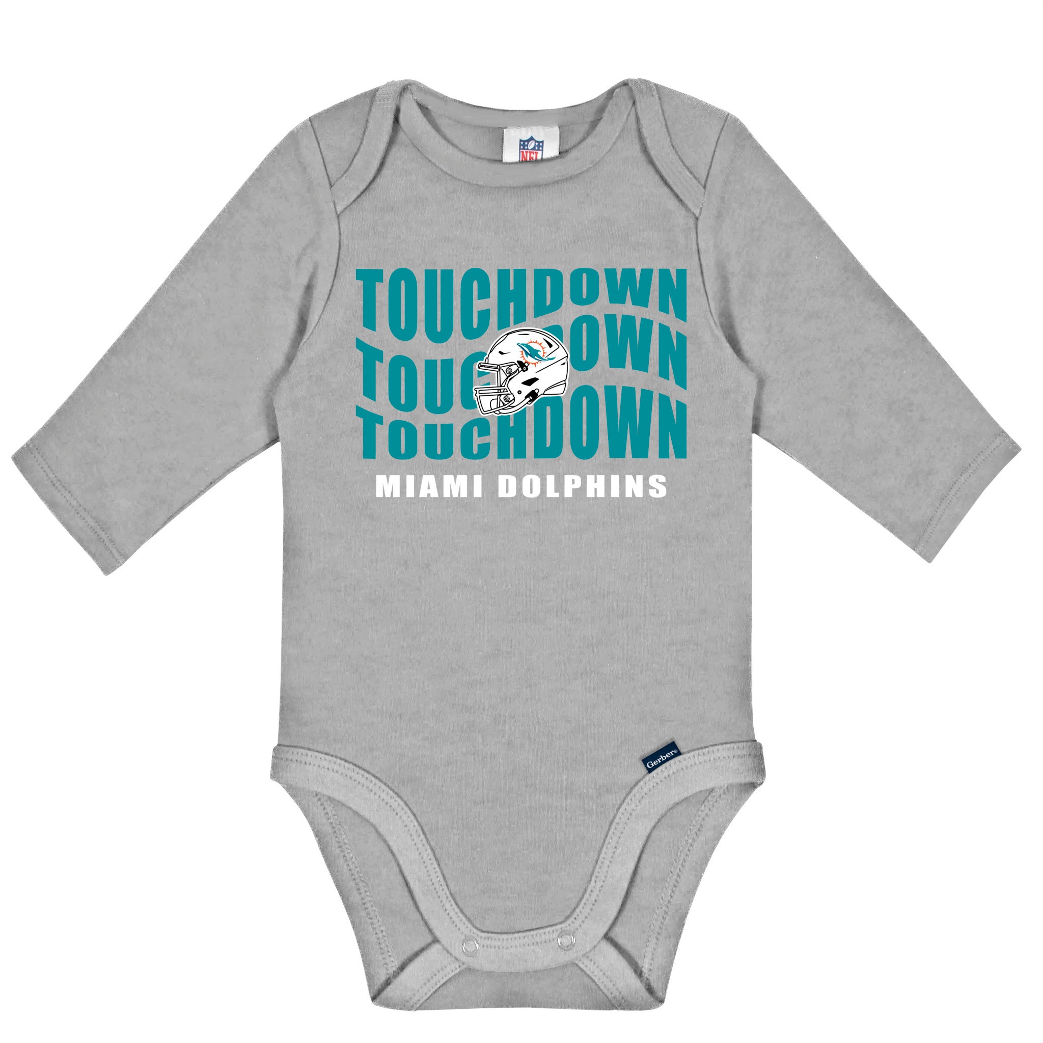 2-Pack Baby Boys Miami Dolphins Long Sleeve Bodysuit Set-Gerber Childrenswear Wholesale