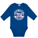 2-Pack Baby Boys New York Giants Long Sleeve Bodysuit Set-Gerber Childrenswear Wholesale